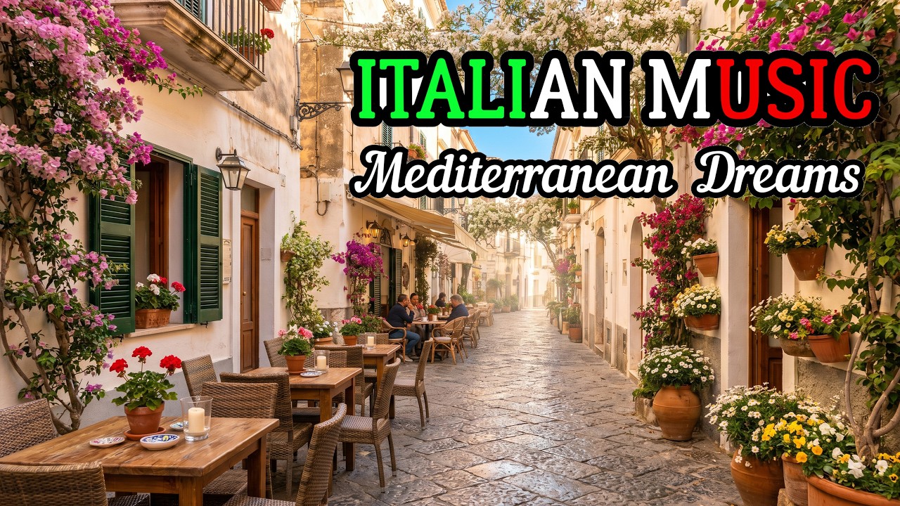 🎶 Italian Vibes & Mediterranean Music 🎶  Scenic Amalfi Coast & Lake Como Coastal Relaxation 4K