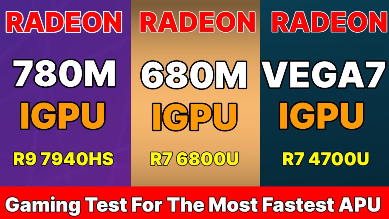 780M VS RX VEGA 7 4700U VS 680M VS GTX 1650M VS GeForce MX 450 RYZEN R7 7940HS IGPU benchmark