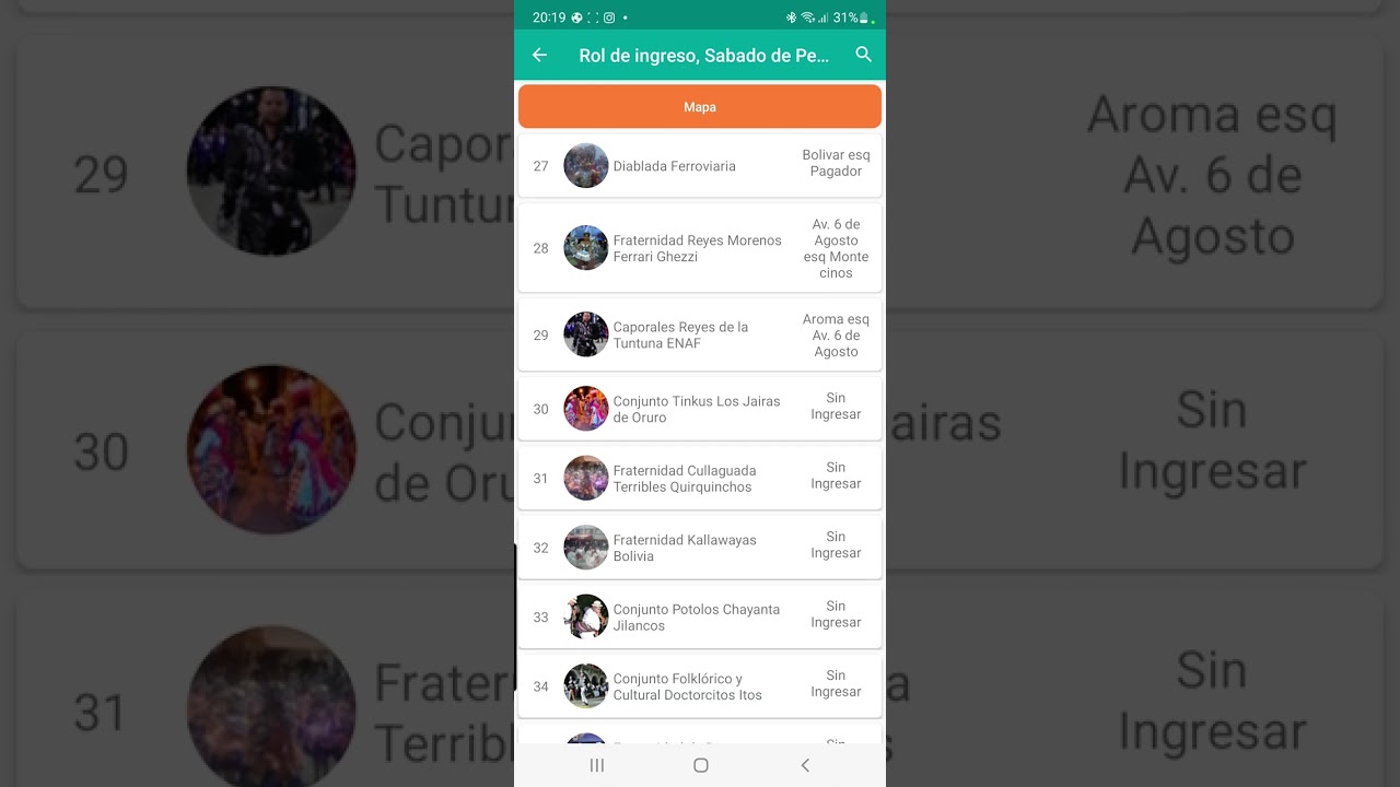 App Quibus para tener el Rol de ingreso del Carnaval de Oruro en tiempo real