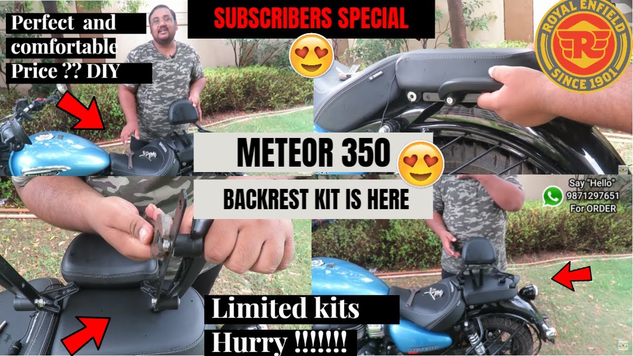 Royal Enfield Meteor 350  Backrest Extender for Meteor 350 is finally here On Subscriber demand. 😎😎😎