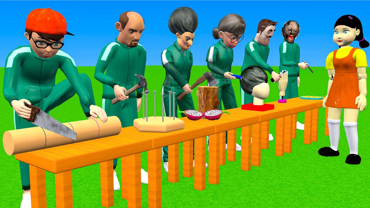 Scary Teacher 3D vs Squid Game Who Faster Hand vs Squid Girl Drinking Water Challenge Who's Boss?