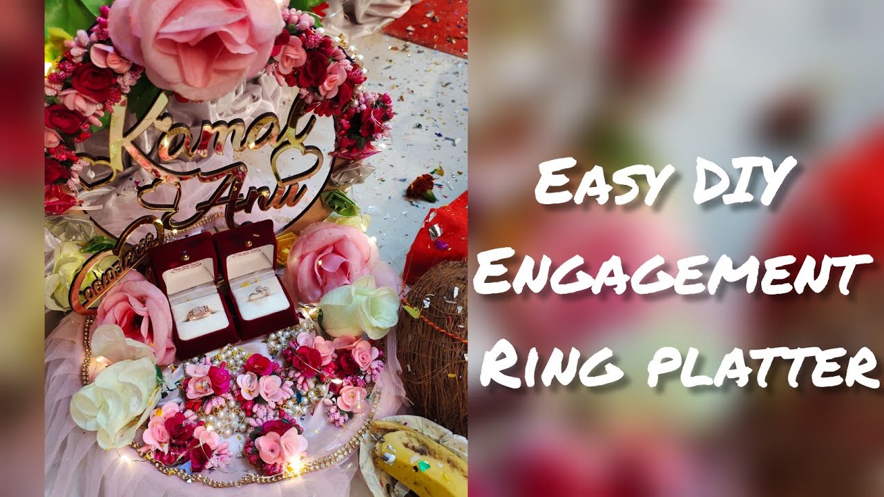 Ring platter for ring ceremony|| Handmade engagement Ring tray decoration ideas|| Easy DIY