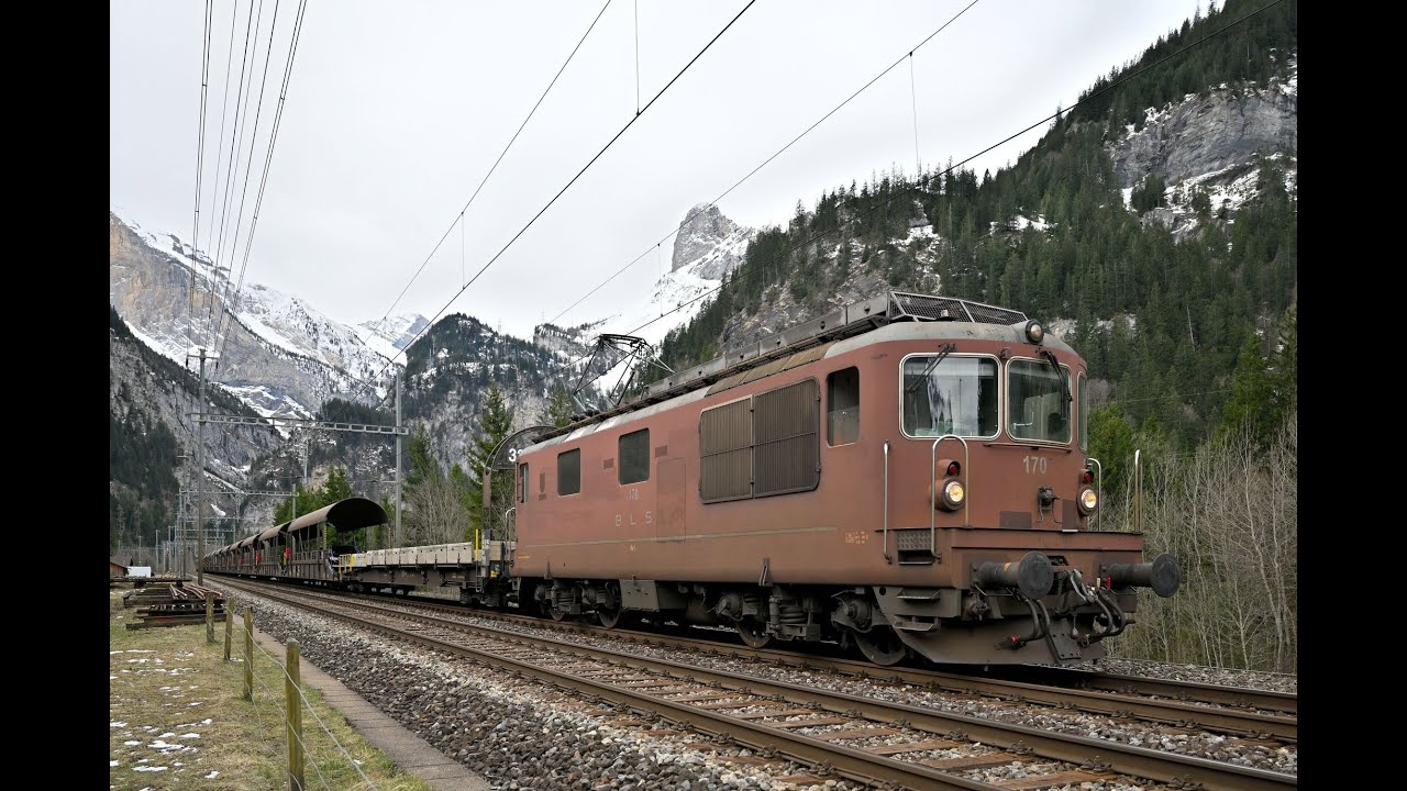 Bahnverkehr Kandersteg: Autoverlad, BLS Re 465 & Re 425 Bruneli, Mika