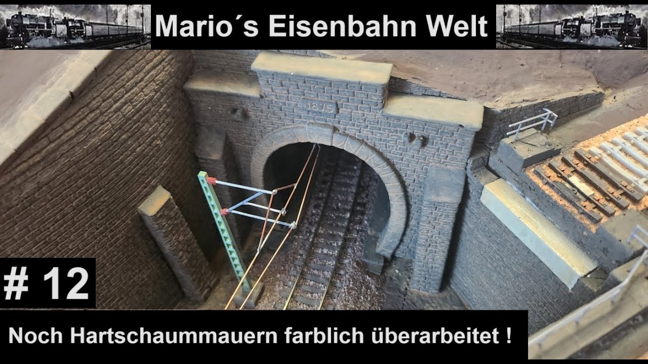 (12) Noch Hartschaummauern farblich überarbeitet ... H0 Anlage / Mario´s Eisenbahn Welt