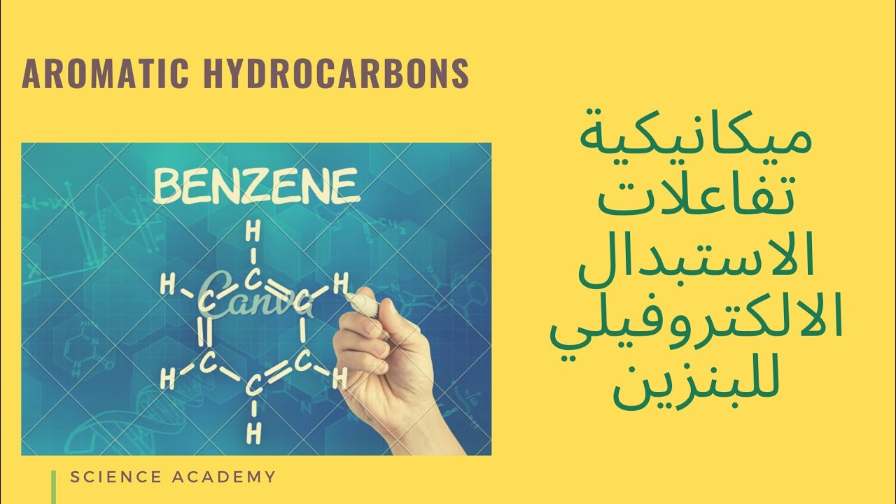ميكانيكية تفاعل الاستبدال الالكتروفيلي + هلجنة البنزين + نيترة البنزين + الكلة فريدل كرفت