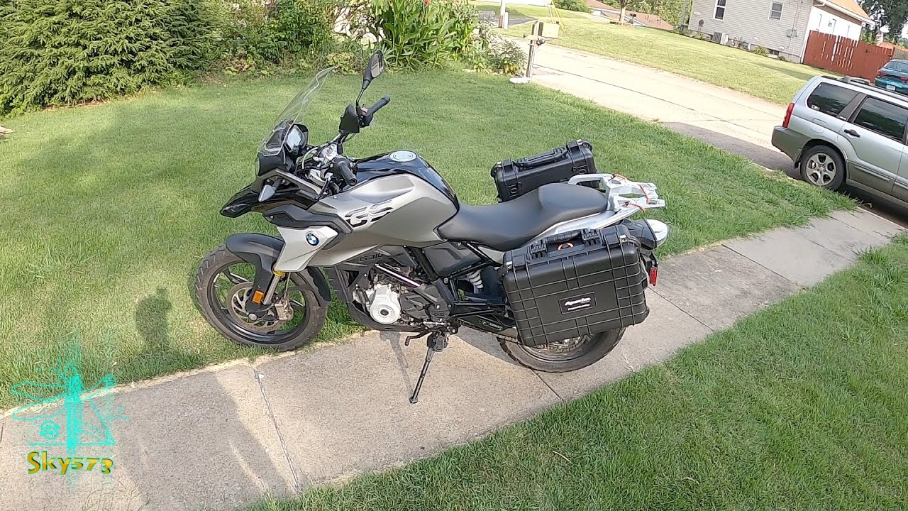 Motorcycle BMW 310 GS pelican case panniers side cases