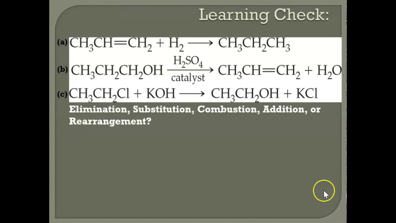 Organic Chem Common reactions for biochemistry