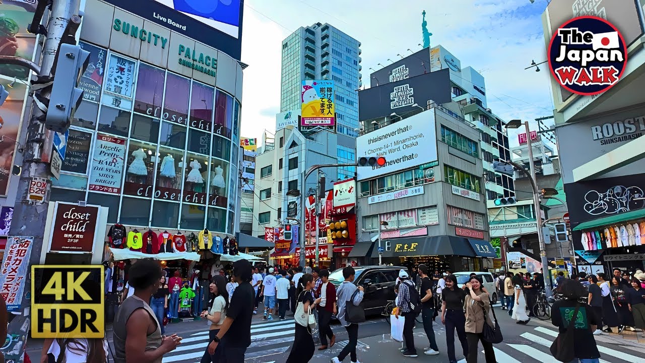 Amerikamura: Osaka’s Most Iconic Street Culture Scene | Walking Tour | 4K | HDR