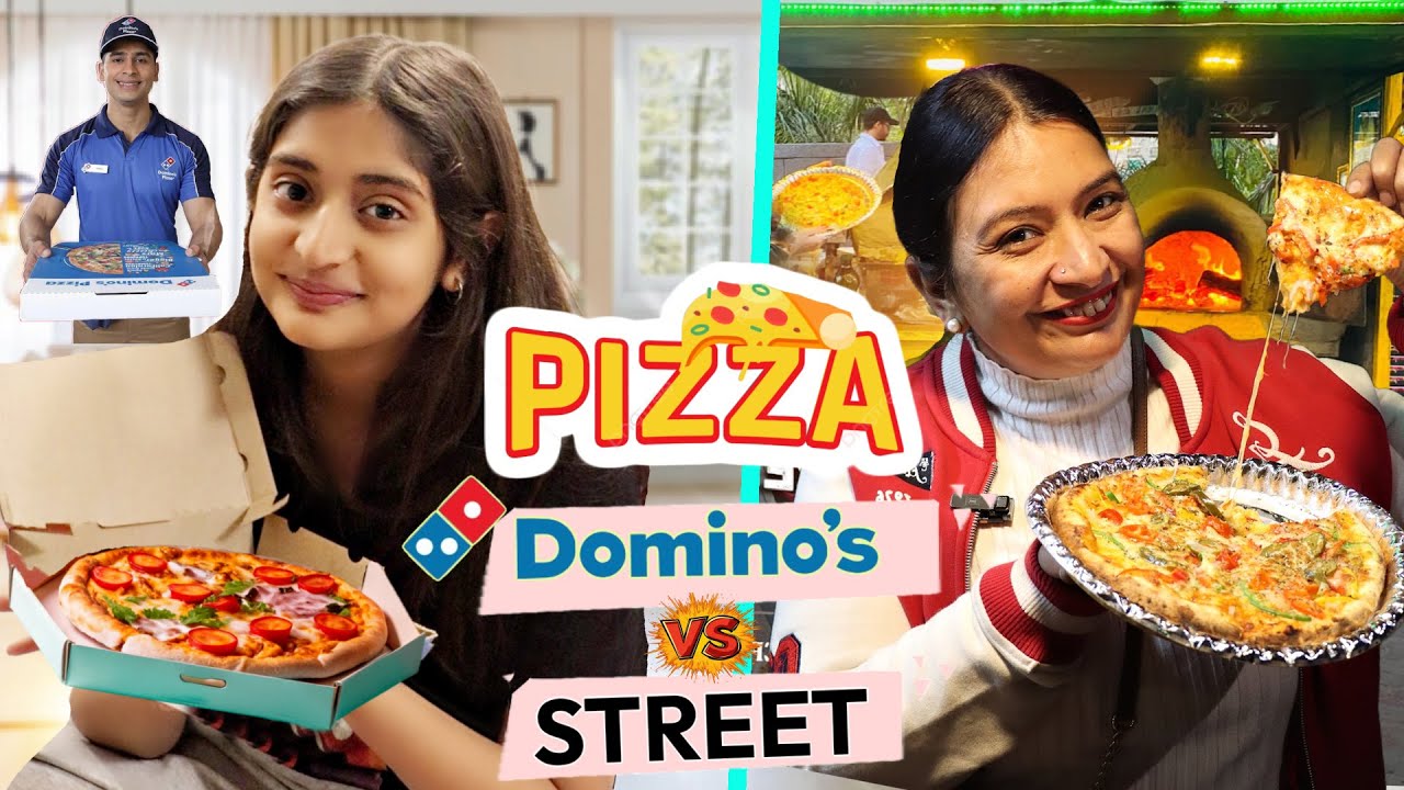 STREET PIZZA vs DOMINOSE - Woodfire Pizza Beat Dominoes Pizza! Street Food Challenge | CookWithNisha
