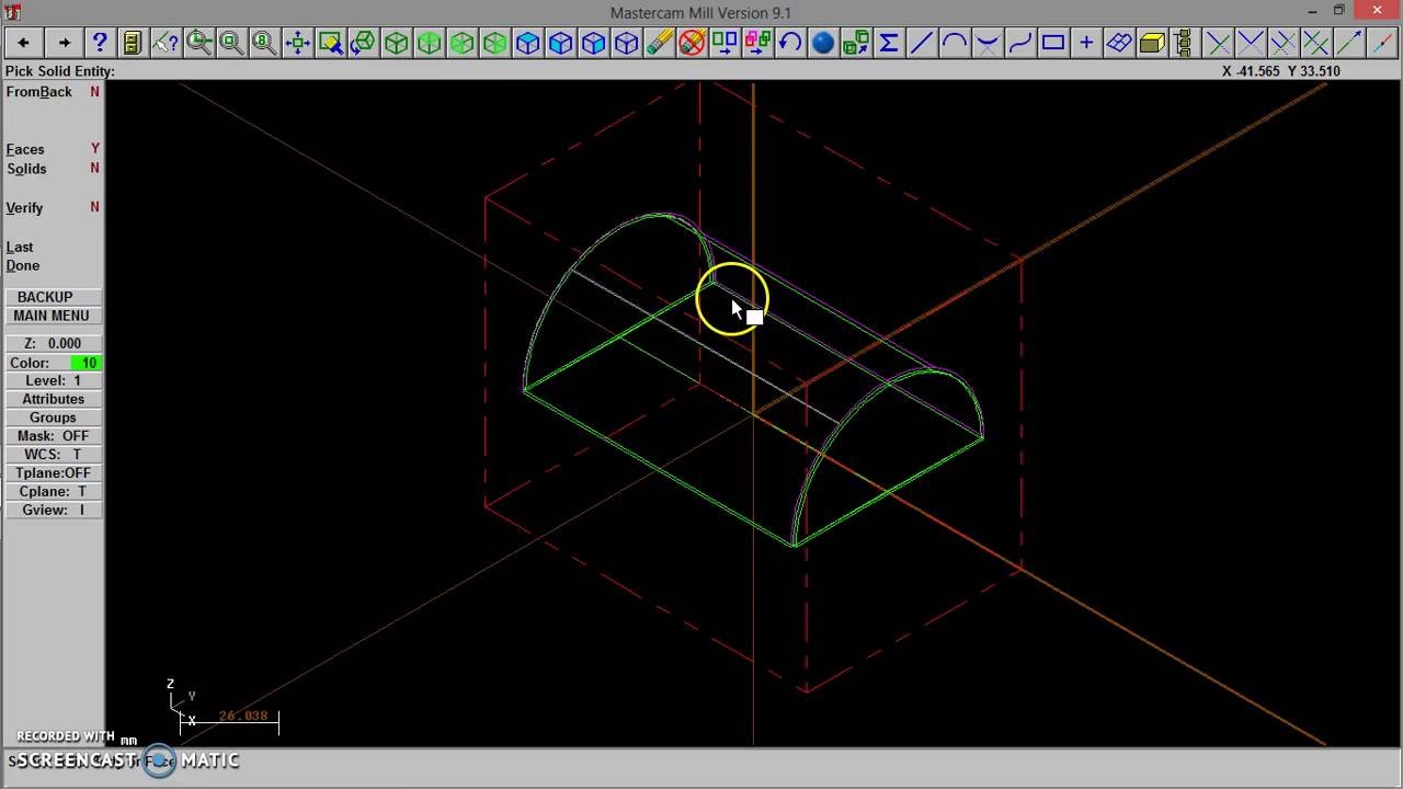 How to :  Mill Master cam Frais setengah lingkaran :