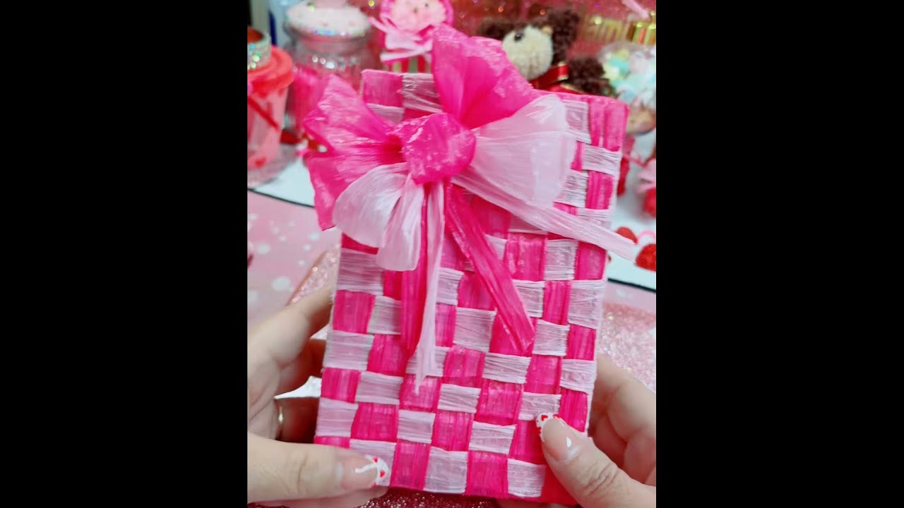 ✨💖cajita tejida en hilo rafia para regalos 💝reciclando una caja de cartón 💖✨