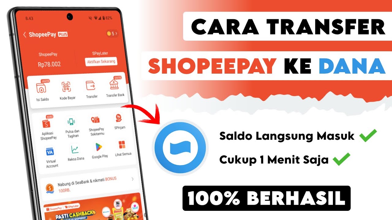 TANPA RIBET !! Cara Transfer Saldo ShopeePay ke DANA Terbaru