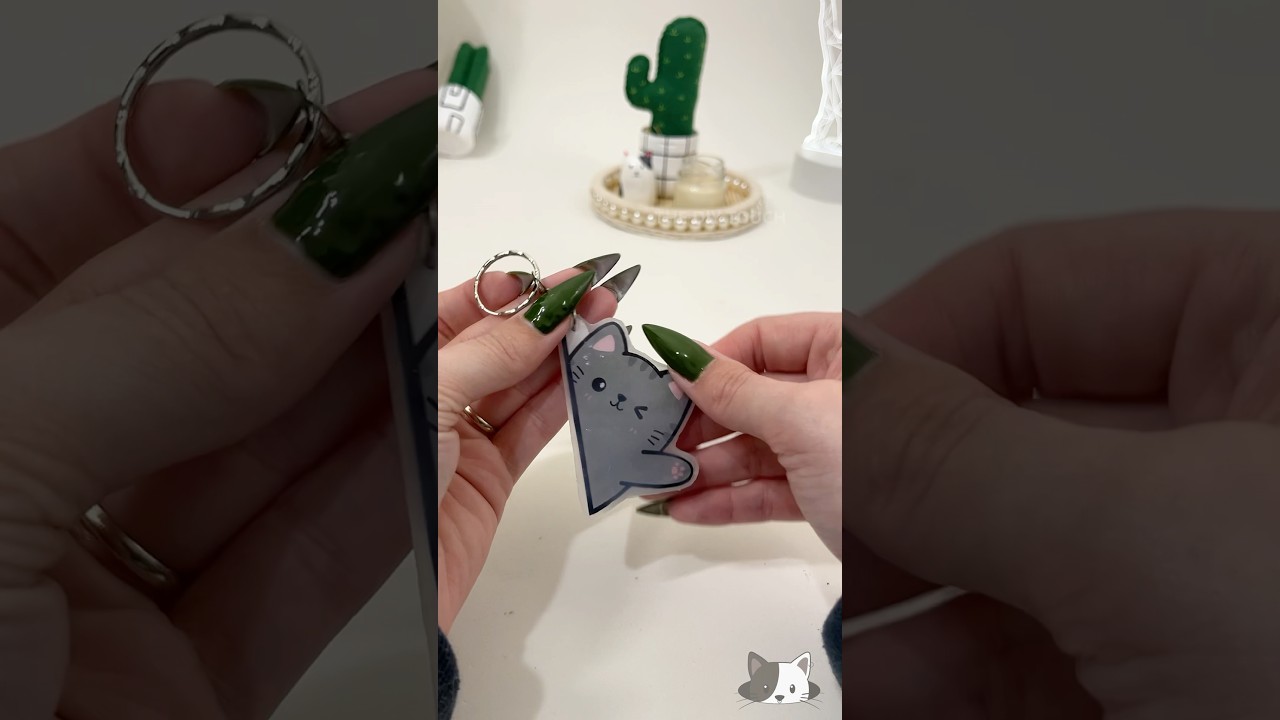 Sticker to Keychain &ndash; Cat Edition 😻#stickers #cutecat #diykeychain #catcraft #diy #hadmade #craft