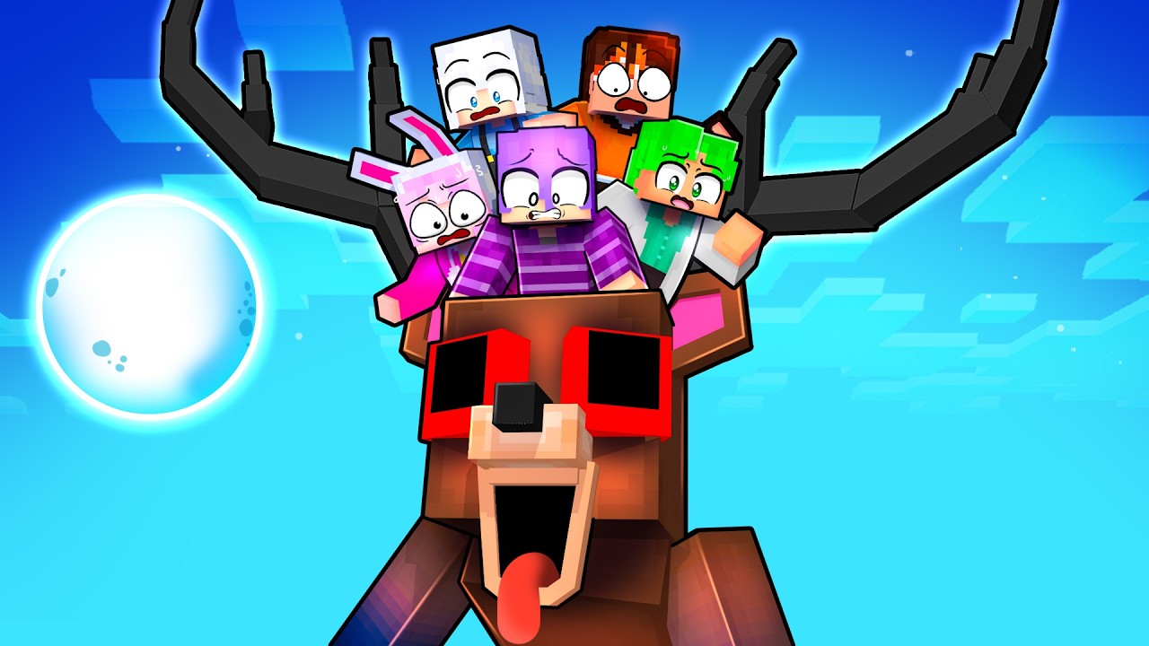 6 друзей на блоке DEER в Minecraft!