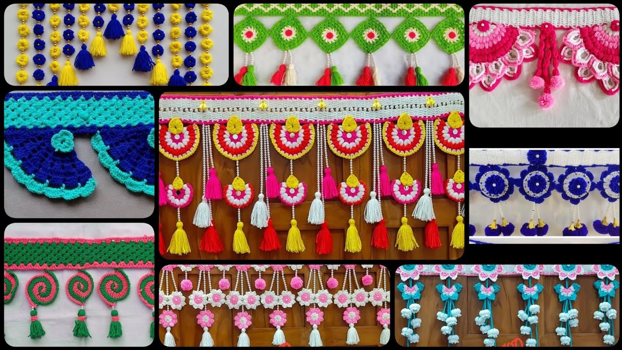 Easy and beautiful door hanging toran design//handmade woolen toran design//new toran,jhalar design