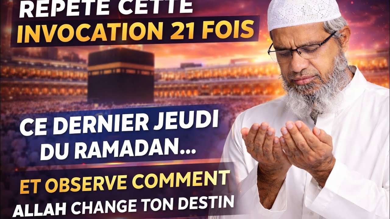 CE DERNIER JEUDI DU RAMADAN : RÉPÈTE CETTE INVOCATION 21 FOIS ET REGARDE CE QUI SE PASSE DANS TA VIE