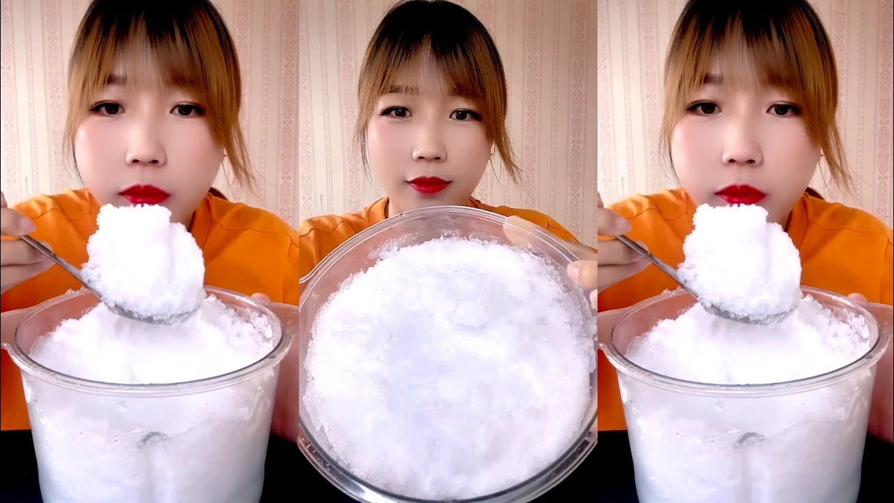 ASMR WHITE ICE EATING / ICE EATING