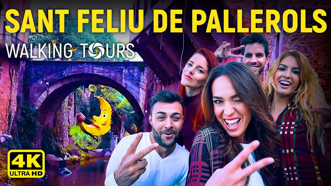 4K Sant Feliu de Pallerols (Catalonia, Spain) Walking Tour • July 2022