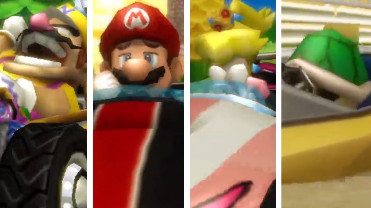 Mario Kart Wii - All Giant Characters Losing Animations (Karts)