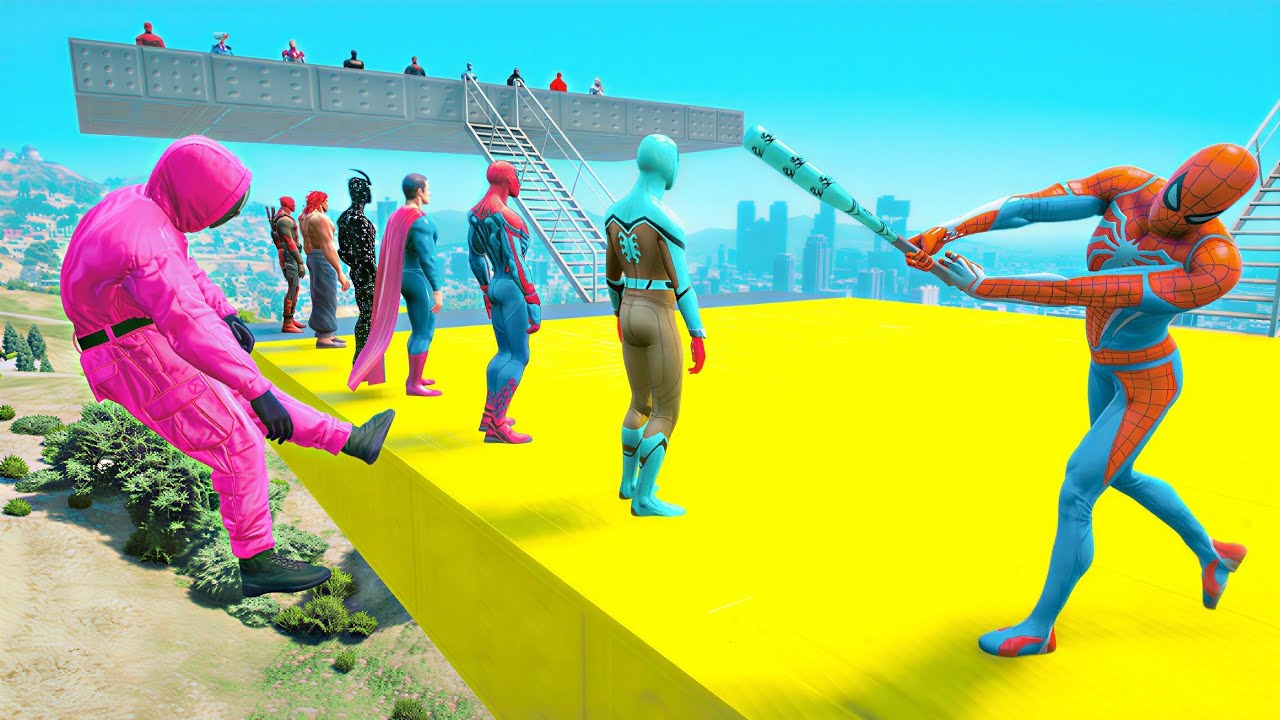 GTA 5 SPIDER-MAN WITH A BASEBALL BAT vs SUPERHEROES! (Euphoria Physics) Ep.25