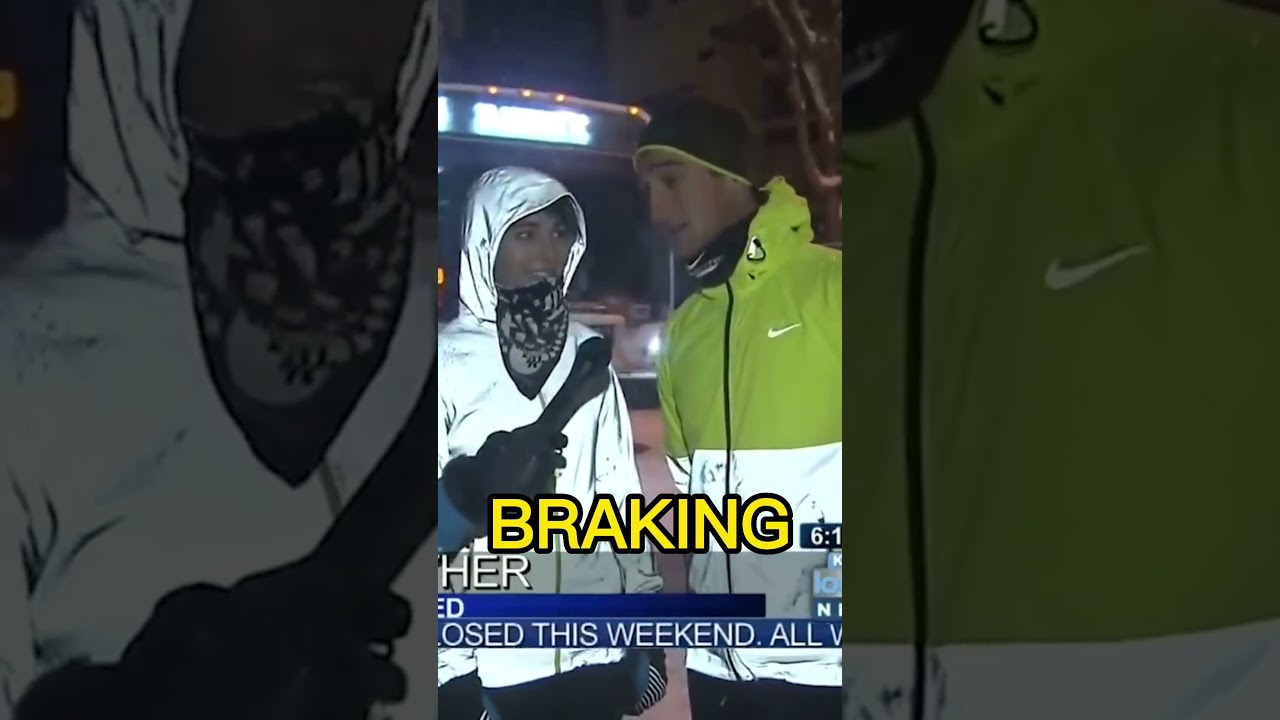 Funny News Blooper: Woman running in snow FAIL!