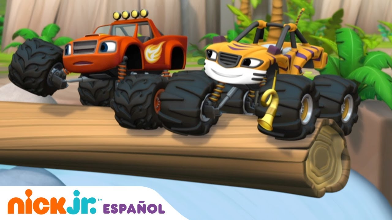 Blaze y los Monster Machines | Corre carreras en la jungla con Blaze y Stripes | Nick Jr. en Español