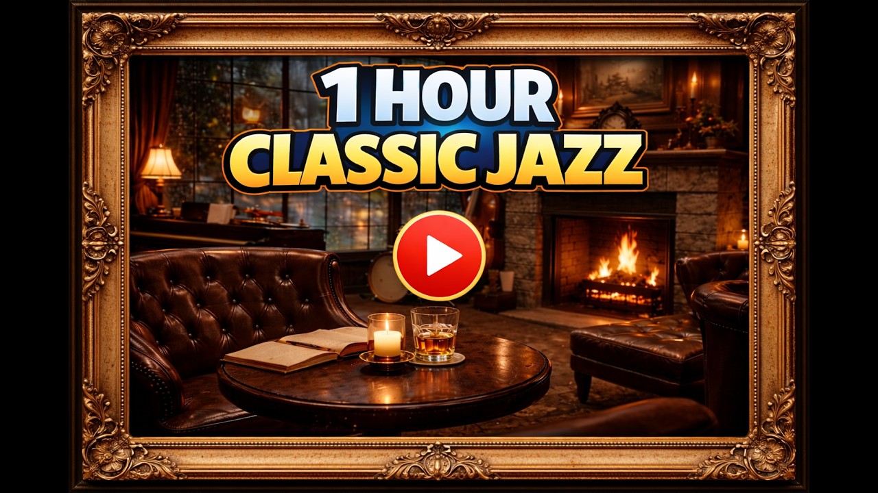🎶 Classic Jazz for Focus & Relaxation | 1 Hour Cozy Fireplace Session