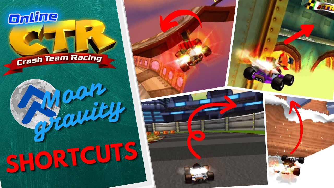 CTR - Moon gravity ALL Shortcuts (+70!!)