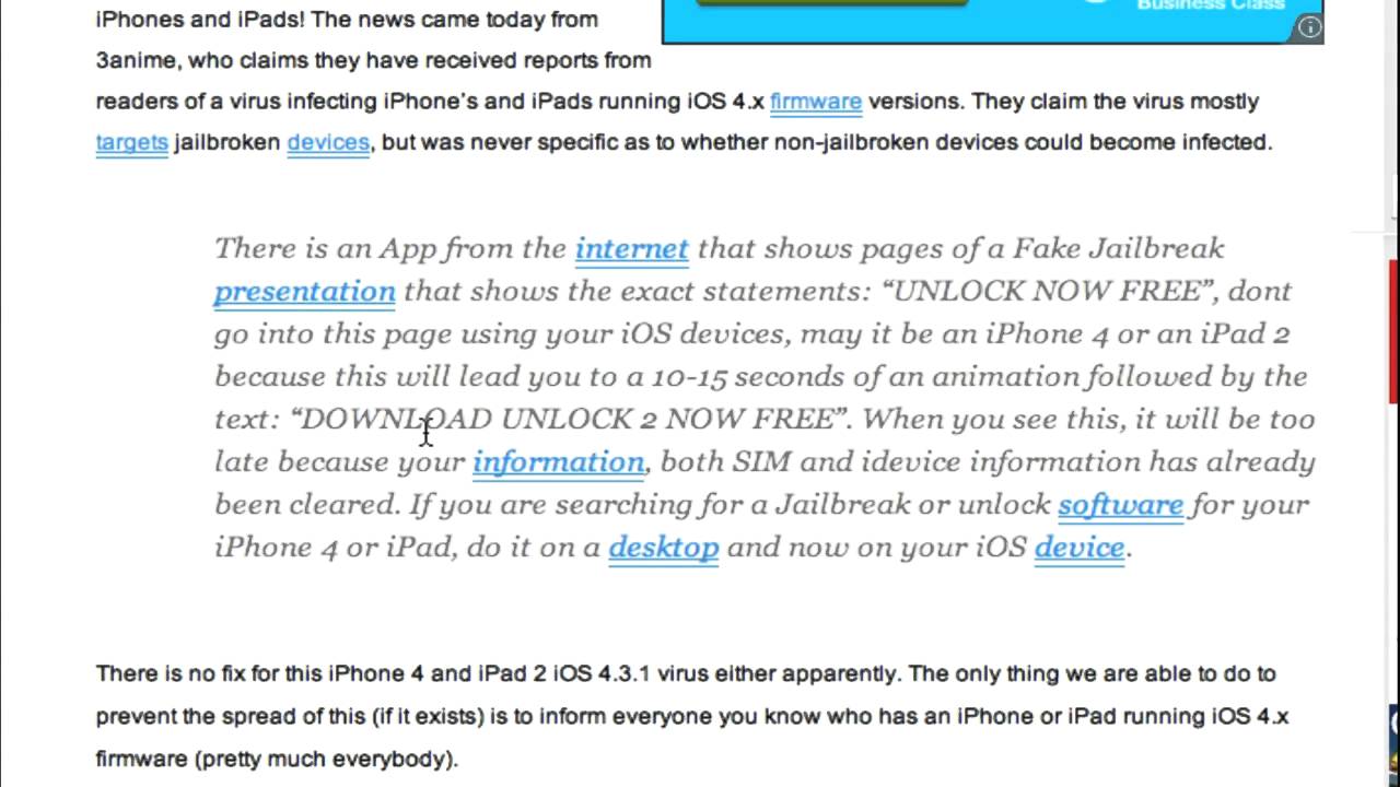 WARNING! iPhone, iPod, iPad Virus Spreading Around the Web! 