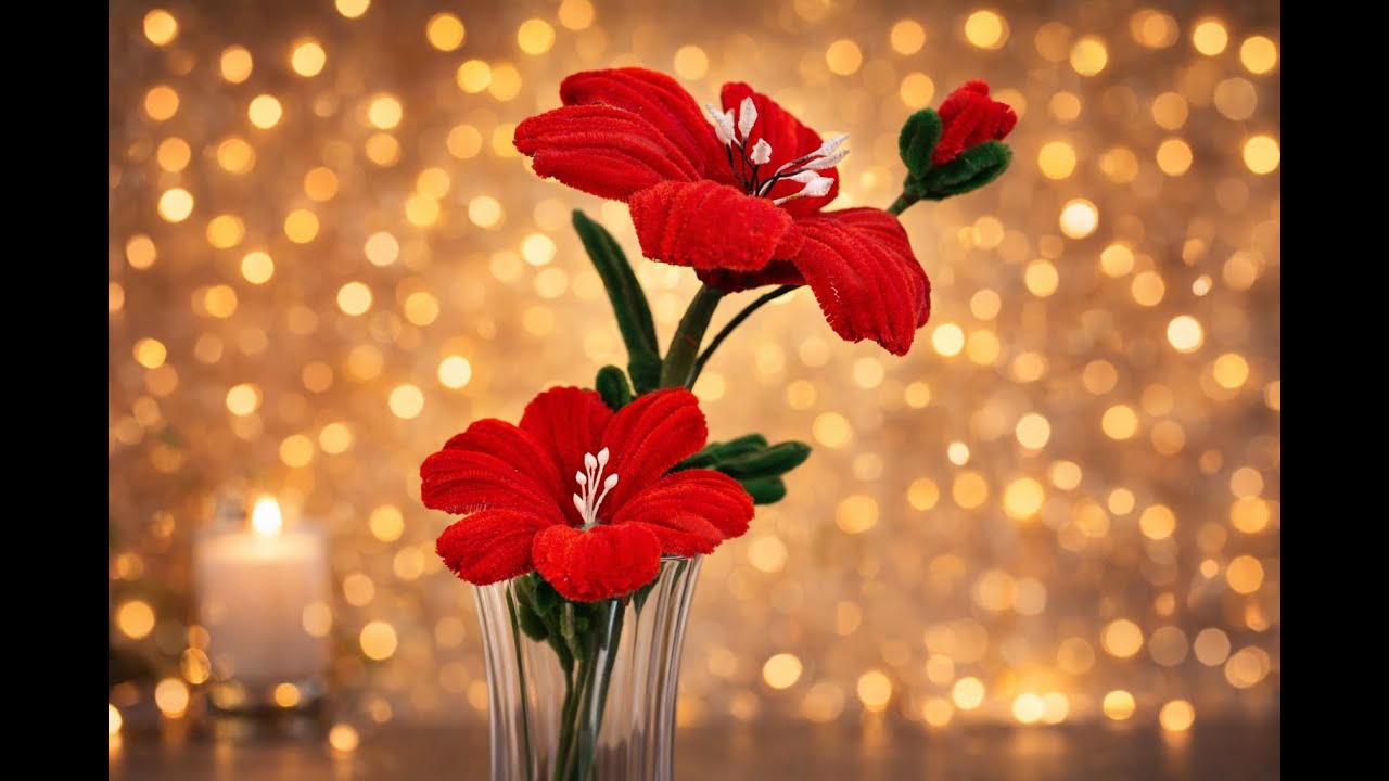 DIY Pipe Cleaner Flowers | How to make flower for a gift #diy #flowerdecoration #flowers