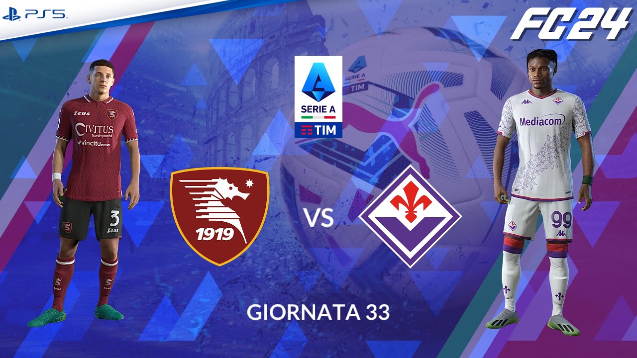 Salernitana - Fiorentina ⚽️ Serie A 2023/24 Realistic Match Sim FC 24