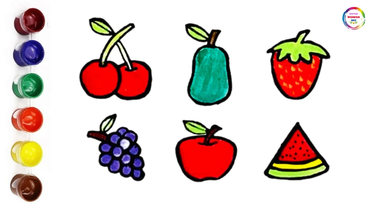 How to Draw and Color Fruits | Let’s learn together |  #easydrawing #tutorial #kids 