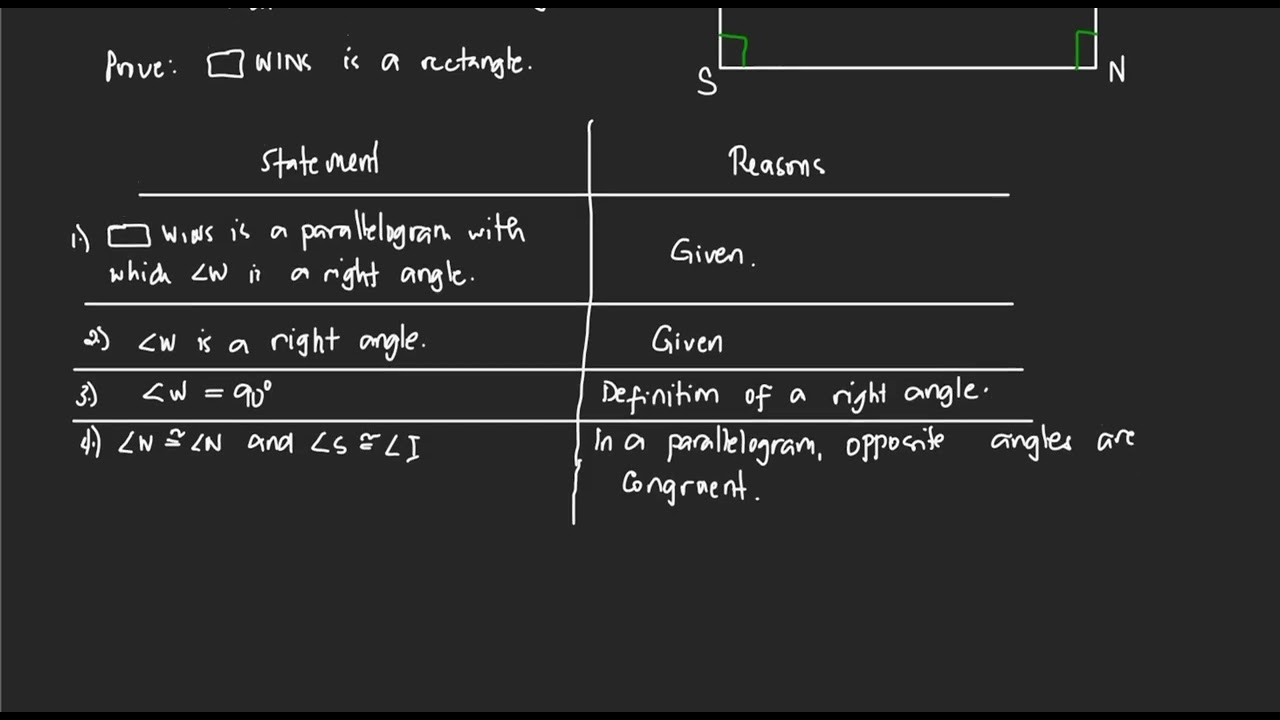 Grade 9 - Proof of Theorems on Rectangle, Rhombus and Square