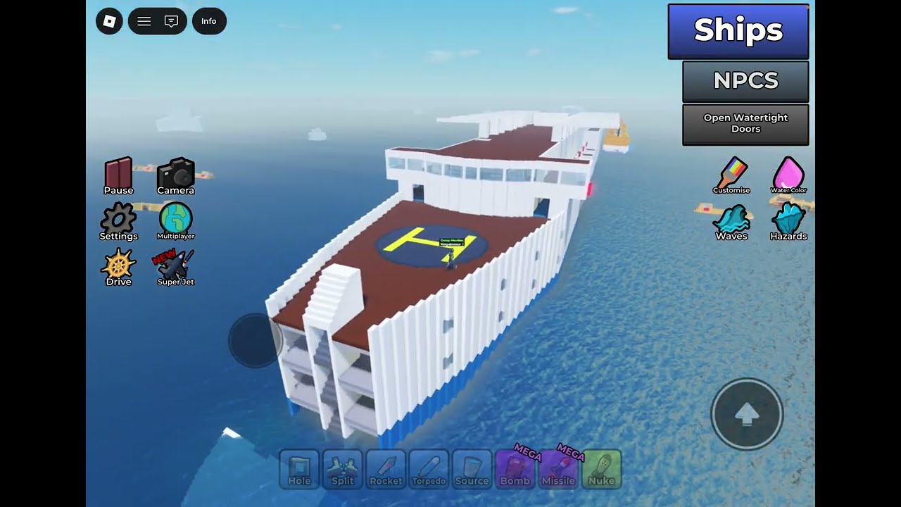 Destroying ships in Roblox ￼￼