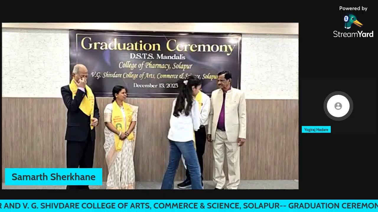 DSTS MANDAL'S COLLEGE OF PHARMACY AND V.G.SHIVDARE COLLEGE , SOLAPUR-GRADUATION CEREMONY Dec.- 2025