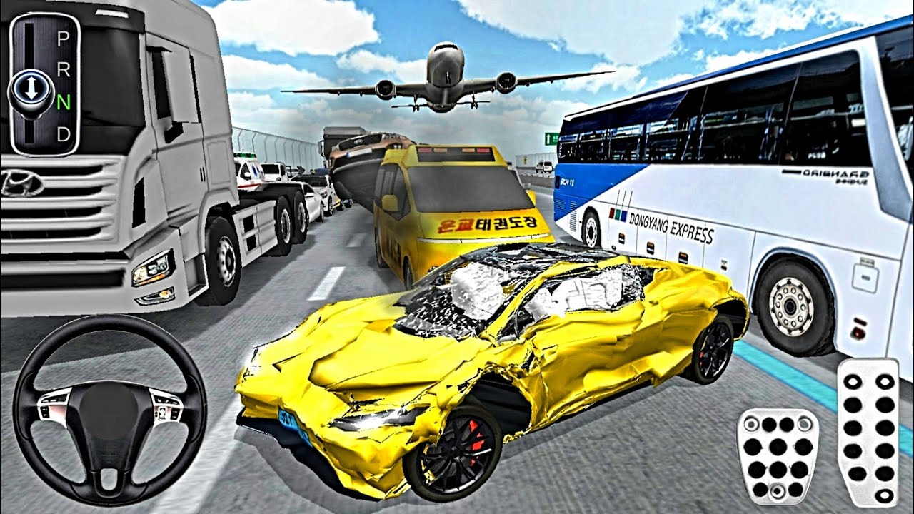 Brand New Golden Tesla Crashed On Highway - 3D Driving Class Android IOS Gameplay 2025 | Car Driving