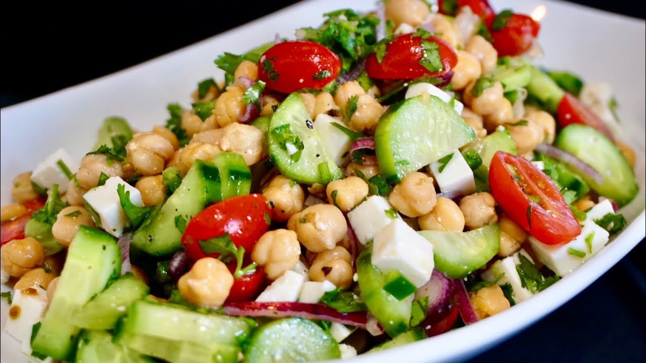 Receta muy saludable y económica ENSALADA DE GARBANZOS!