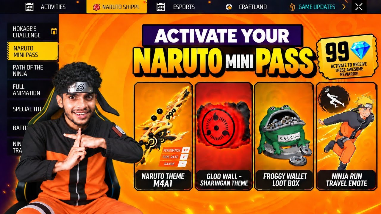 NARUTO MINI PASS 🔥 Free Fire Max