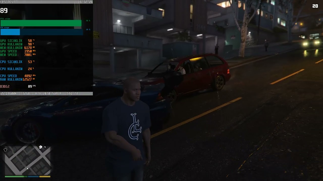 GTA 5 Enhanced / RTX 2070 SUPER / İ5-14600K / Maximum RT / DLSS Quality