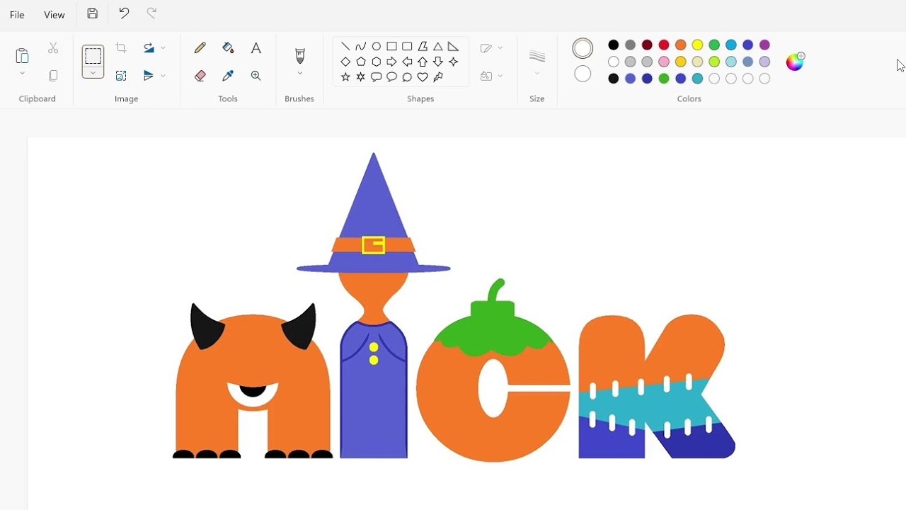 How to draw the Nick Halloween logo using MS Paint | How to draw on your computer