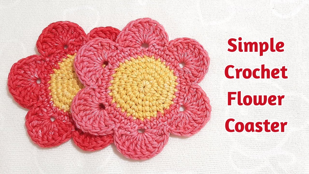 HOW TO MAKE A SIMPLE CROCHET FLOWER COASTER