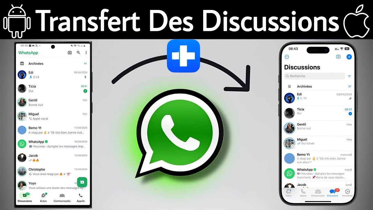 Comment TRANSFÉRER ses Discussions WhatsApp d’Android vers iPhone.