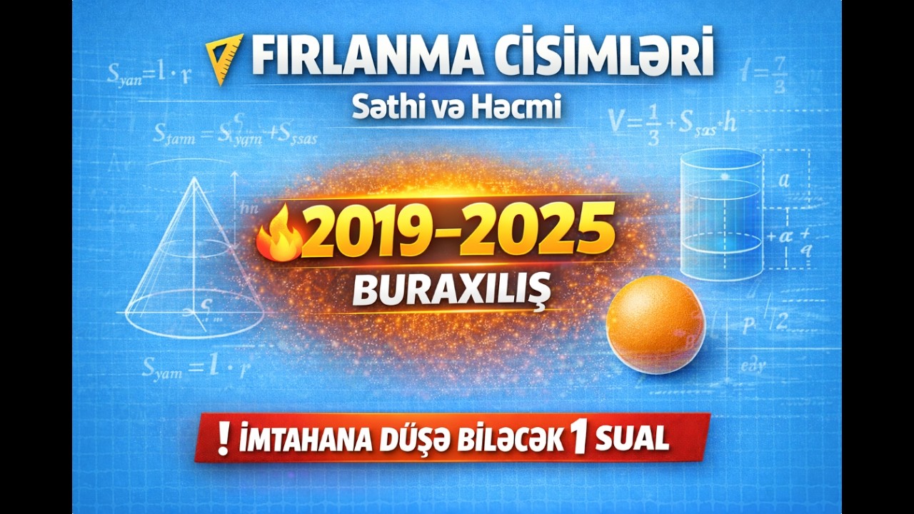 Fırlanma cisimləri — 2019-2025 Buraxılış İmtahanı Sualları