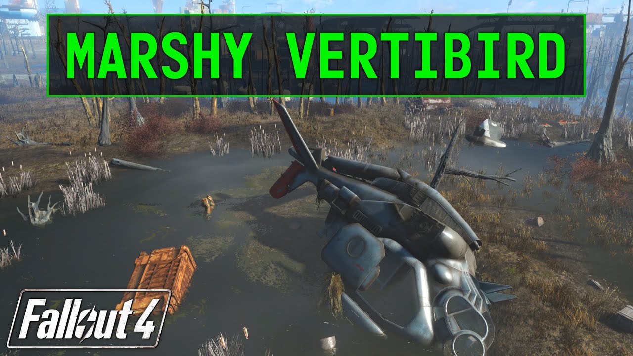 Crashed Vertibird in The Marsh | Fallout 4 Unmarked | Ep. 451