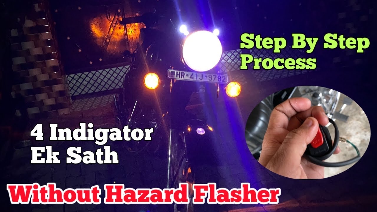 Bullet ke 4 Indigator Ek Sath Without Hazard Flasher Kaise Chalaye | Bullet Modification