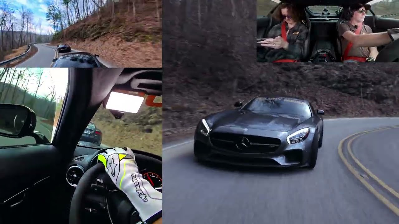 All the angles!  AMG GTS Edition 1 following Jaguar F-Type