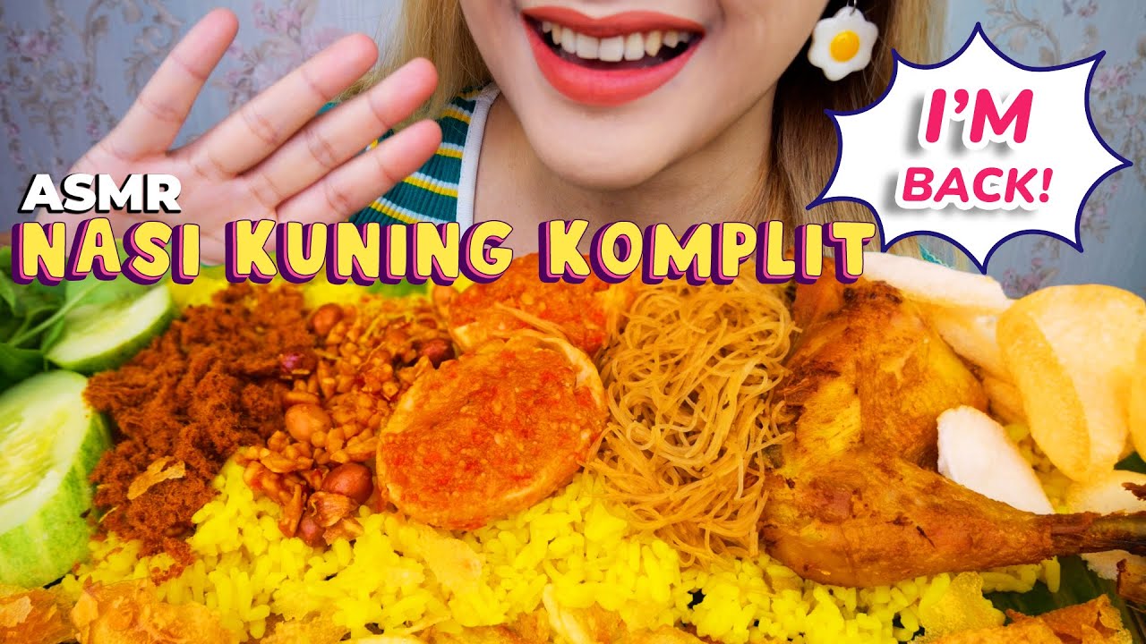 I’M BACK QEILICIOUS😍 ASMR NASI KUNING KOMPLIT, OREK TEMPE, TELOR BALADO, BIHUN | ASMR Indonesia