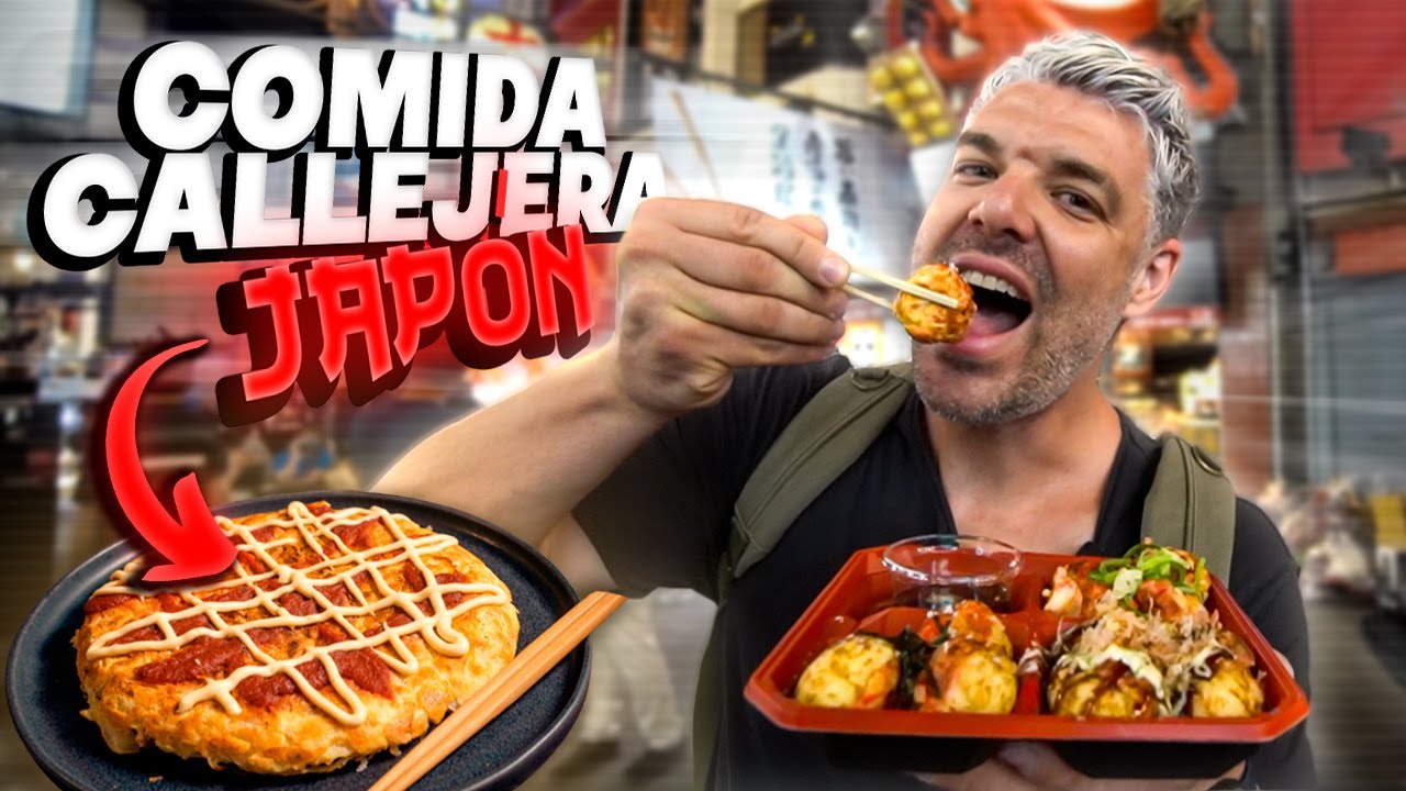 PROBANDO LA FAMOSA PIZZA Y ALBONDIGAS JAPONESAS *COMIDA CALLEJERA en OSAKA* OKONOMIYAKI-TAKOYAKI