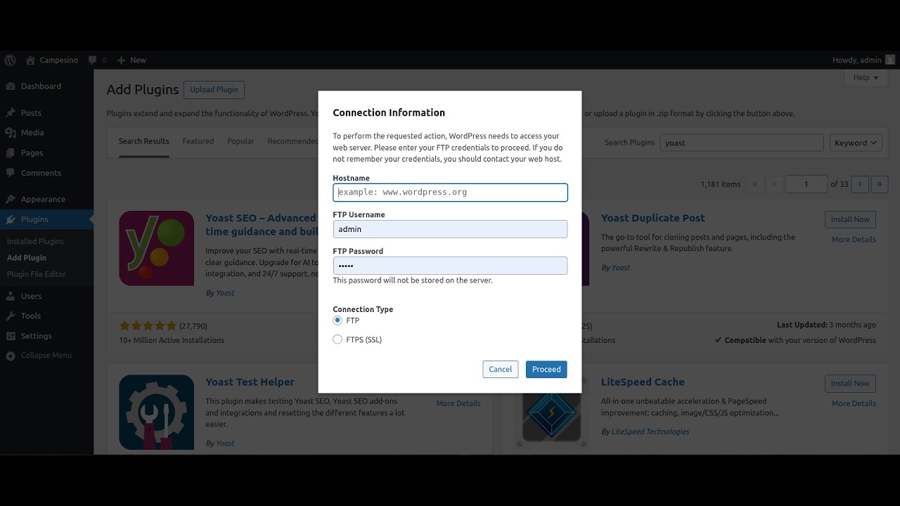 Connection InformationTo perform the requested action, WordPress needs to access !! Error 😕😕😕