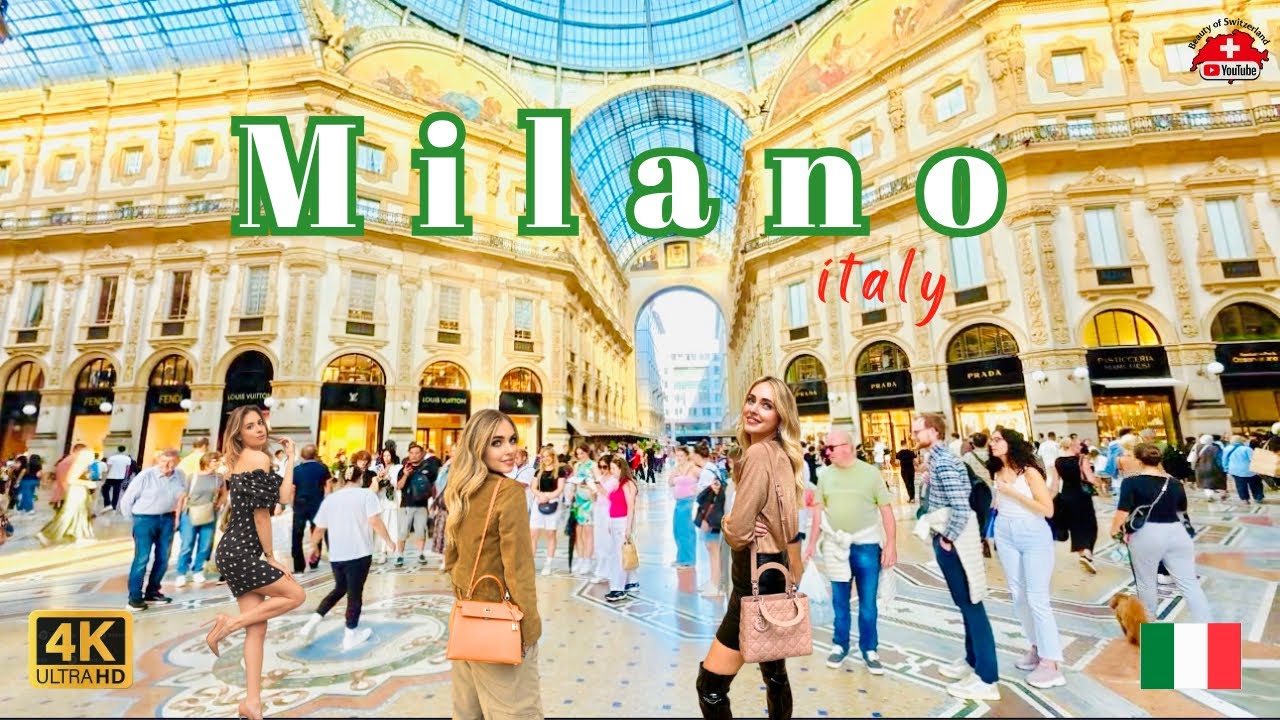 Milan Italy 🇮🇹 | Duomo Cathedral & Galleria Vittorio Emanuele II Walking Tour 4K Ultra 🛍️